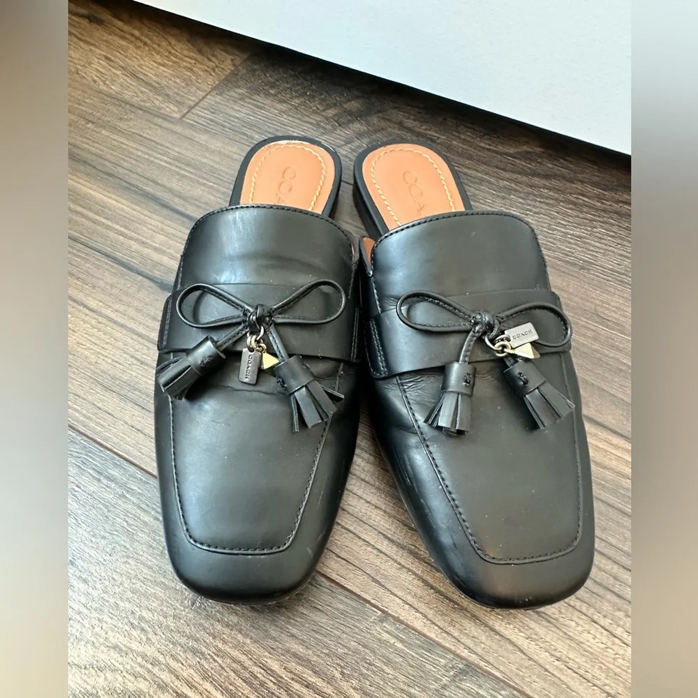 Coach Women’s Tassel Slide Loafer Black (Size 5)